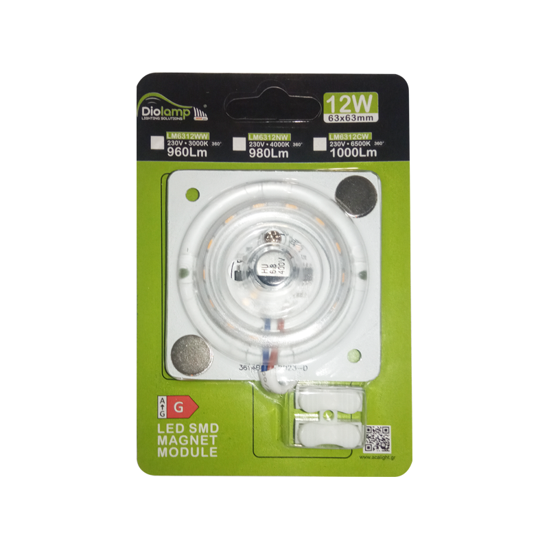  LED SMD MAGNET MODULE 12W 230V AC 1000LM 160° 6500K RA80 30000H