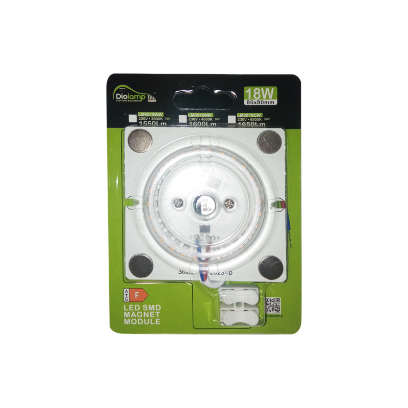  LED SMD MAGNET MODULE 18W 230V AC 1650LM 160° 6500K RA80 30000H