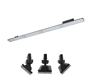 BLACK LED LINEAR MOVABLE TRACK LUMINAIRE 40W 4000K 3-PHASE 90° 5600LM 230V AC Ra90 L1144MM 5YRS