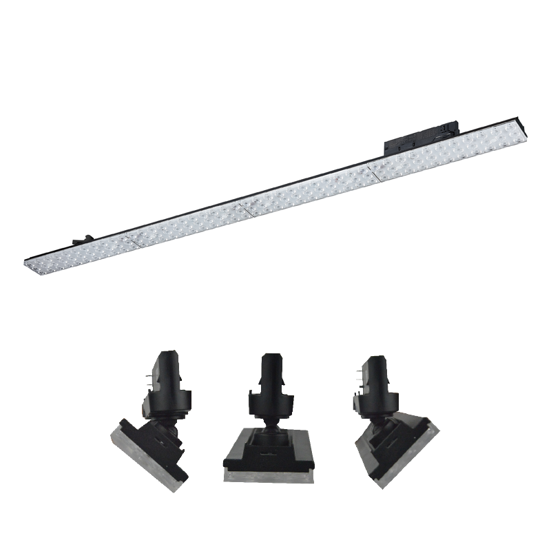 BLACK LED LINEAR MOVABLE TRACK LUMINAIRE 40W 4000K 3-PHASE 90° 5600LM 230V AC Ra90 L1144MM 5YRS