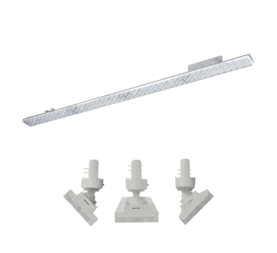 WHITE LED LINEAR MOVABLE TRACK LUMINAIRE 40W 4000K 3-PHASE 90° 5600LM 230V AC Ra90 L1144MM MM 5YRS