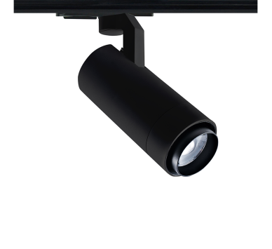 SAND BLACK LED ZOOMABLE TRACK LUMINAIRE 15W 3000K 1-PHASE 20-50° 1450LM MAX. 230V AC Ra80 5YRS