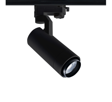 SAND BLACK LED ZOOMABLE TRACK LUMINAIRE 15W 3000K 3-PHASE 20-50° 1450LM MAX. 230V AC Ra80 5YRS