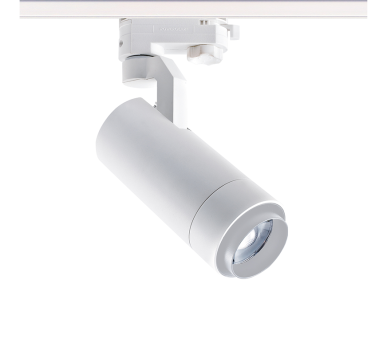 SAND WHITE LED ZOOMABLE TRACK LUMINAIRE 15W 3000K 3-PHASE 20-50° 1450LM MAX. 230V AC Ra80 5YRS