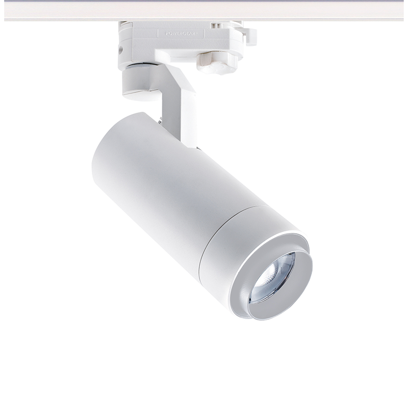 SAND WHITE LED ZOOMABLE TRACK LUMINAIRE 15W 3000K 3-PHASE 20-50° 1450LM MAX. 230V AC Ra80 5YRS
