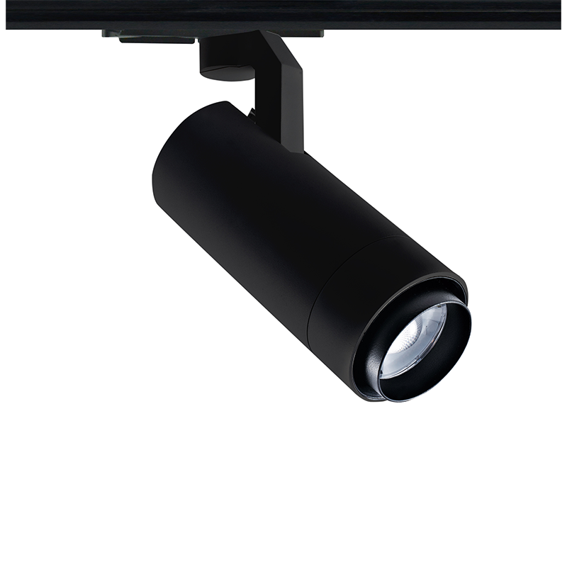 SAND BLACK LED ZOOMABLE TRACK LUMINAIRE 15W 4000K 1-PHASE 20-50° 1500LM MAX. 230V AC Ra80 5YRS