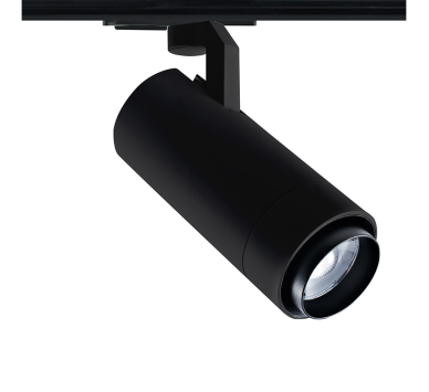 SAND BLACK LED ZOOMABLE TRACK LUMINAIRE 25W 3000K 1-PHASE 25-60° 2800LM MAX. 230V AC Ra80 5YRS