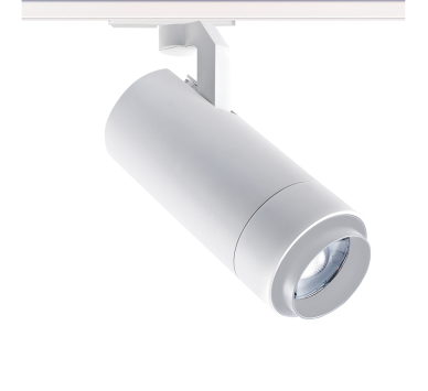 SAND WHITE LED ZOOMABLE TRACK LUMINAIRE 25W 4000K 1-PHASE 25-60° 3000LM MAX. 230V AC Ra80 5YRS