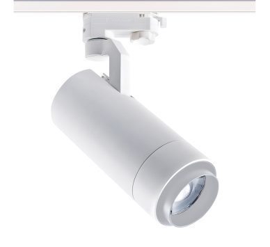 SAND WHITE LED ZOOMABLE TRACK LUMINAIRE 25W 4000K 3-PHASE 25-60° 3000LM MAX. 230V AC Ra80 5YRS