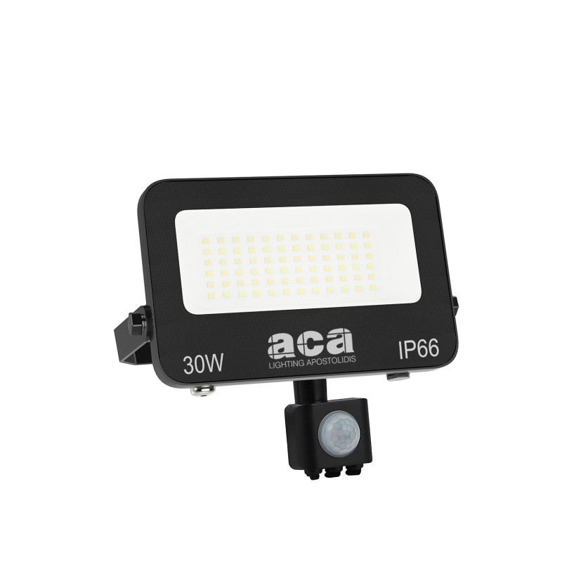 ΠΡΟΒΟΛΕΑΣ LED SMD ΜΑΥΡΟΣ ΜΕ ΑΙΣΘΗΤΗΡΑ 30W 3CCT 3000LM 185-260V RA>80 IP66