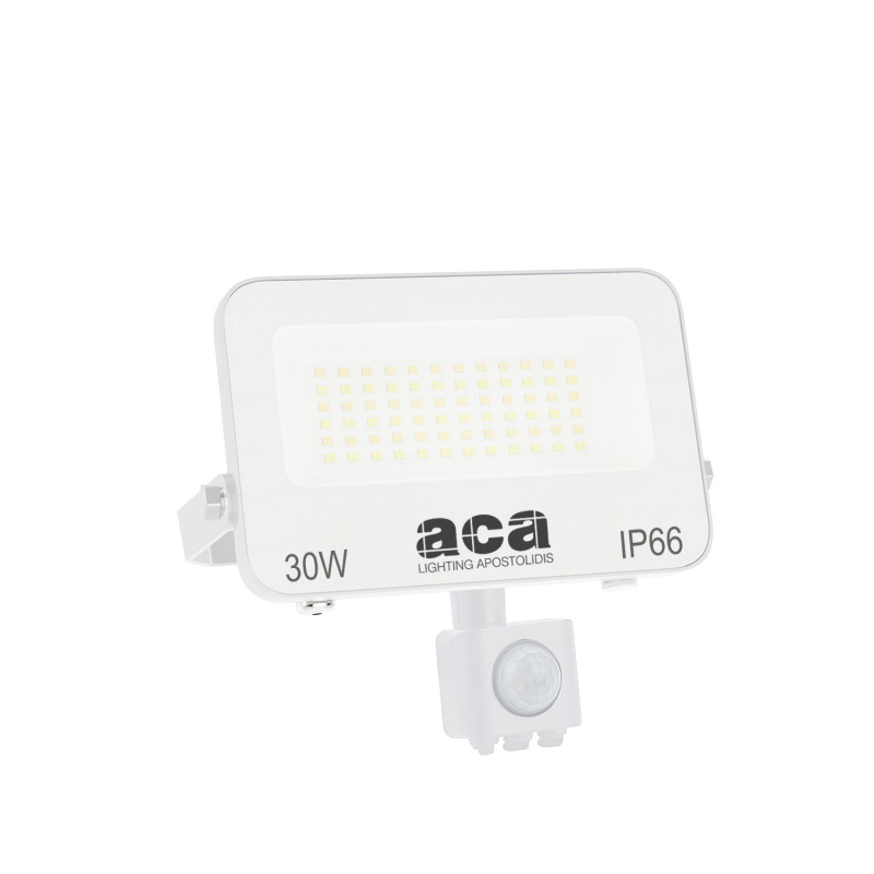 ΠΡΟΒΟΛΕΑΣ LED SMD ΛΕΥΚΟΣ ΜΕ ΑΙΣΘΗΤΗΡΑ 30W 3CCT 3000LM 185-260V RA>80 IP66