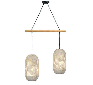 ΚΡΕΜΑΣΤΟ Φ/Σ 2ΧΕ27 RATTAN+ΞΥΛΟ 60X20XH120CM COCONUT