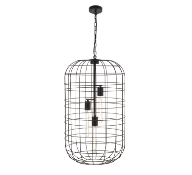 NETTO ΚΡΕΜΑΣΤΟ Φ/Σ 3ΧΕ27 ΜΕΤΑΛΛΙΚΟ ΜΑΥΡΟ Φ43ΧΗ120CM PROMETHEUS