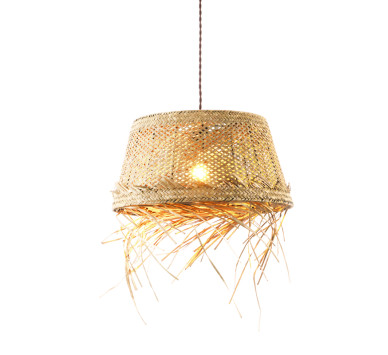 ΚΡΕΜΑΣΤΟ Φ/Σ 1xE27 ANDROS GRASS RATTAN Φ40Χ120CM