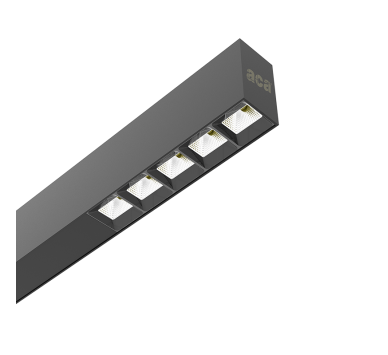AISH BLACK ALUMINUM PROFILE WITH OPAL COVER 2.5m/pc