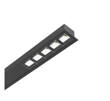 AISH BLACK ALUMINUM RECESSED PROFILE 2.5m/pc WITHOUT COVER