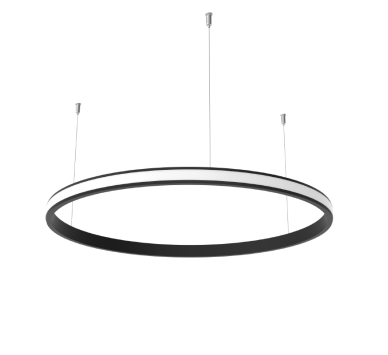 ORIO BLACK ALUMINUM PROFILE WITH OPAL PC DIFFUSER OUTWARD Φ600