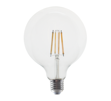 LED FILAMENT E27 DIM G125 10W 2700K 230V AC 1220LM RA80 30000H 360°