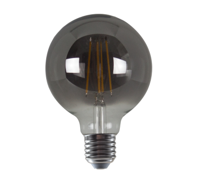 LED FILAMENT E27 G95 8W SMOKE 1800K 230V AC 400LM RA80 30000H 360°