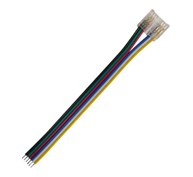 CONNECTOR FOR COB RGB CCT STRIP 12mm PCB WIDTH-10CM 6 WIRES ON THE END