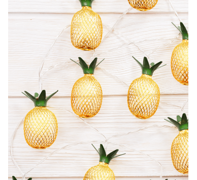 “METAL STRING LIGHTS (PINEAPPLE)” ΑΝΑΝΑΣ 10 LED ΛΑΜΠΑΚ ΣΕΙΡΑ ΜΠΑΤΑΡ(2xΑΑ) ΘΕΡΜΟ ΛΕΥΚΟ IP20 135+30cm
