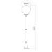 PLASTIC FLOOR GARDEN WHITE LUMINAIRE 100CM Φ200 E27 IP44