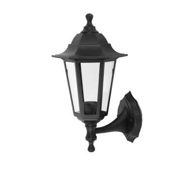 6S PLASTIC WALL GARDEN BLACK LUMINAIRE E27 IP44