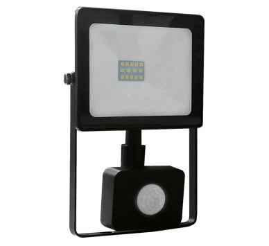 BLACK SENSOR LED SMD FLOOD LUMINAIRE IP66 10W 4000K 850Lm 230V RA80