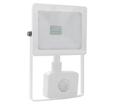 WHITE SENSOR LED SMD FLOOD LUMINAIRE IP66 10W 4000K 850Lm 230V RA80