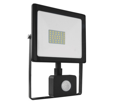 BLACK SENSOR LED SMD FLOOD LUMINAIRE IP66 30W 3000K 2400Lm 230V RA80