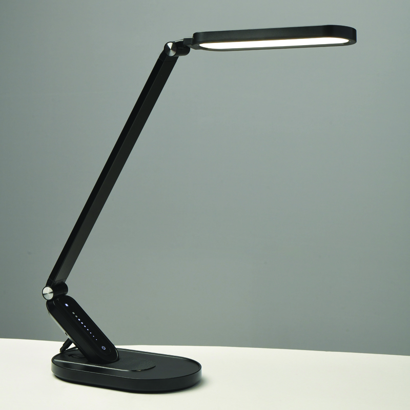 ΕΠΙΤΡΑΠΕΖΙΟ Φ/Σ LED 10W 800LM FRITZ ΜΑΥΡΟ CCT+DIMMABLE+TOUCH SWITCH+USB CHARGER