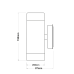 UP-DOWN GREY PP WALL LIGHT GU10Max.2x3W LED IP65