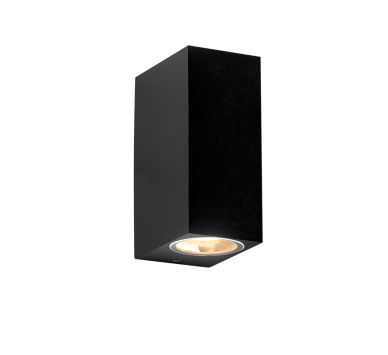 GU10 WALL LUMINAIRE PLASTIC 230V AC BLACK IP65 MAX.2X3W LED