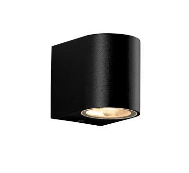GU10 WALL LUMINAIRE PLASTIC 230V AC BLACK IP65 MAX 3W LED
