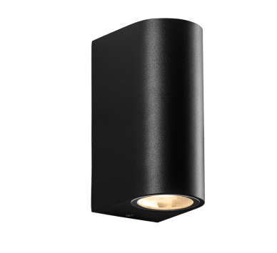 GU10 WALL LUMINAIRE PLASTIC 230V AC BLACK IP65 MAX.2X3W LED