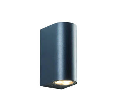 GU10 WALL LUMINAIRE PLASTIC 230V AC DARK GREY IP65 MAX.2X3W LED