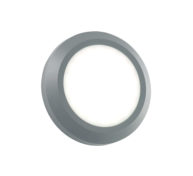 LED WALL ROUND LUMINAIRE GREY 230V AC IP65 4W 3000K 310LM RA80