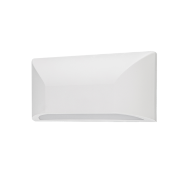LED WALL RECTANGLE LUMINAIRE WHITE 230V AC IP65 6W 3000K 350LM RA80