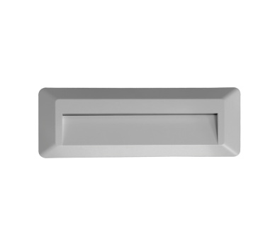 LED WALL RECTANGLE LUMINAIRE GREY 230V AC IP65 2W 3000K 100LM RA80