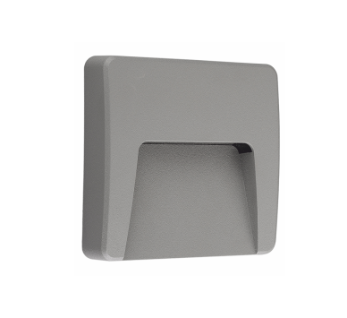 LED WALL SQUARE LUMINAIRE GREY 230V AC IP65 3W 3000K 200LM RA80