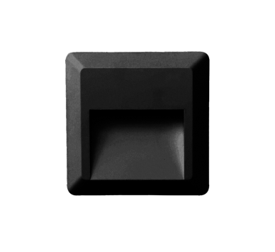 LED WALL SQUARE LUMINAIRE BLACK 230V AC IP65 2W 3000K 100LM RA80