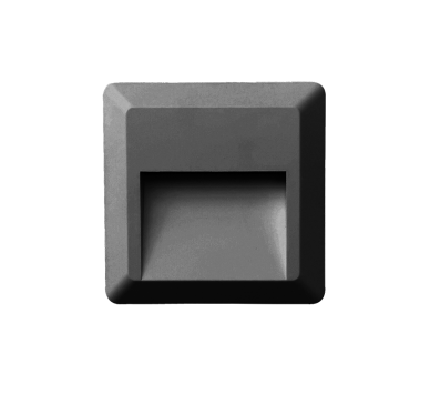 LED WALL SQUARE LUMINAIRE DARK GREY 230V AC IP65 2W 3000K 100LM RA80