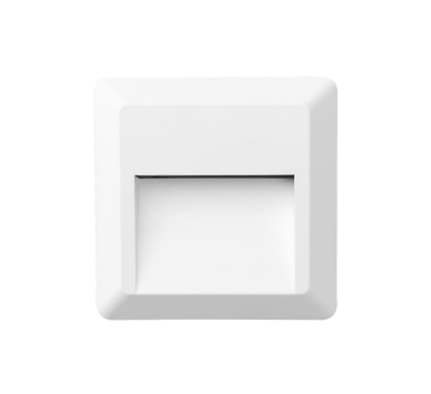 LED WALL SQUARE LUMINAIRE WHITE 230V AC IP65 2W 3000K 100LM RA80