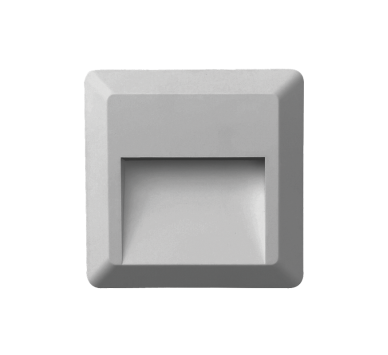 LED WALL SQUARE LUMINAIRE GREY 230V AC IP65 2W 3000K 100LM RA80