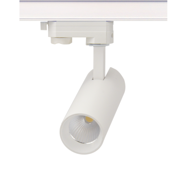 SAND WHITE LED TRACK LUMINAIRE 10W 4000K 3-PHASE 36° 1050LM 230V AC Ra80 Φ55*153MM 5YRS
