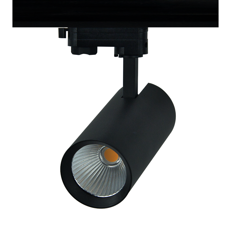 SAND BLACK LED TRACK LUMINAIRE 27W 3000K 3-PHASE 36° 3120LM 230V AC Ra80 Φ74*170MM 5YRS