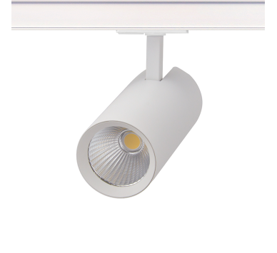 SAND WHITE LED TRACK LUMINAIRE 27W 3000K 1-PHASE 36° 3120LM 230V AC Ra80 Φ74*170MM 5YRS