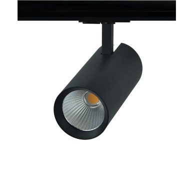 SAND BLACK LED TRACK LUMINAIRE 27W 4000K 1-PHASE 36° 3150LM 230V AC Ra80 Φ74*170MM 5YRS