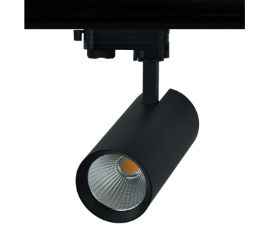 SAND BLACK LED TRACK LUMINAIRE 27W 4000K 3-PHASE 36° 3150LM 230V AC Ra80 Φ74*170MM 5YRS