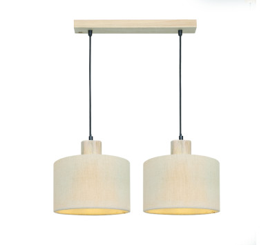 ΚΡΕΜΑΣΤΟ Φ/Σ 2ΧΕ27 CHIOS ΚΡΕΜ ΥΦΑΣΜΑ+ΞΥΛΟ 50X22XH130CM